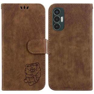 For Tecno Pova 3 / LE7 Little Tiger Embossed Leather Phone Case(Brown)