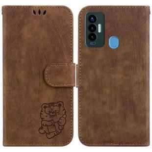 For Tecno Camon 18i Little Tiger Embossed Leather Phone Case(Brown)