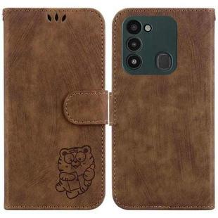 For Tecno Spark Go 2022 / 8C Little Tiger Embossed Leather Phone Case(Brown)