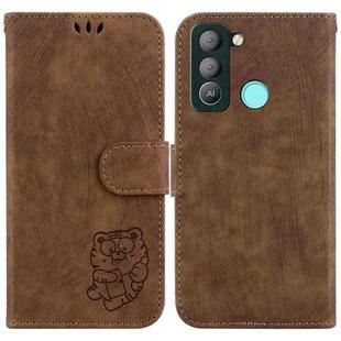 For Tecno Pop 5 LTE BD4 Little Tiger Embossed Leather Phone Case(Brown)