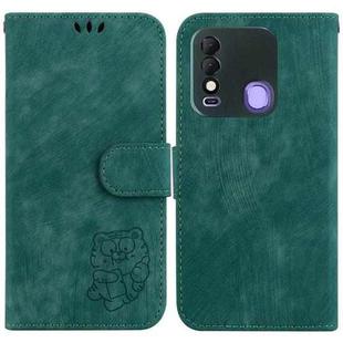 For Tecno Spark 8 / 8T Little Tiger Embossed Leather Phone Case(Green)