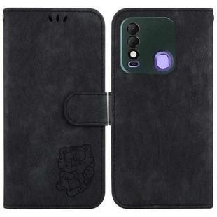 For Tecno Spark 8 / 8T Little Tiger Embossed Leather Phone Case(Black)