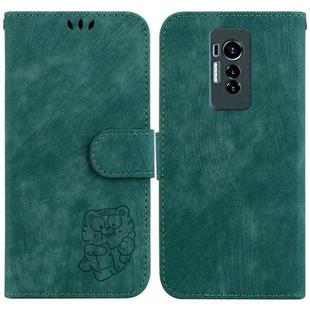 For Tecno Phantom X Little Tiger Embossed Leather Phone Case(Green)