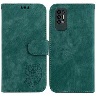 For Tecno Pova 2 Little Tiger Embossed Leather Phone Case(Green)