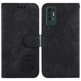 For Tecno Pova 2 Little Tiger Embossed Leather Phone Case(Black)