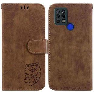 For Tecno Pova 4G / LD7 Little Tiger Embossed Leather Phone Case(Brown)