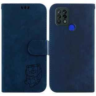 For Tecno Pova 4G / LD7 Little Tiger Embossed Leather Phone Case(Dark Blue)