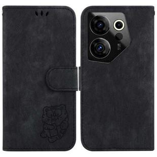 For Tecno Camon 20 Premier 5G Little Tiger Embossed Leather Phone Case(Black)