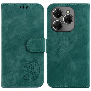 For Tecno Spark 20 Pro Little Tiger Embossed Leather Phone Case(Green)