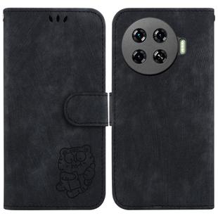 For Tecno Spark 20 Pro+ 4G Little Tiger Embossed Leather Phone Case(Black)