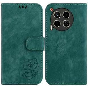 For Tecno Camon 30 4G / 5G Little Tiger Embossed Leather Phone Case(Green)