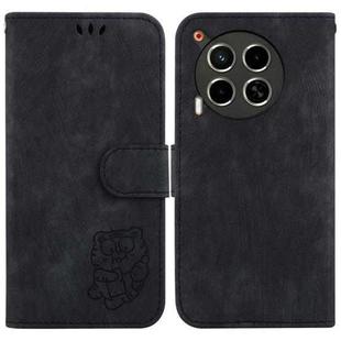 For Tecno Camon 30 4G / 5G Little Tiger Embossed Leather Phone Case(Black)