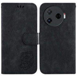 For Tecno Camon 30 Pro Little Tiger Embossed Leather Phone Case(Black)