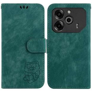 For Tecno Pova 6 / Pova 6 Pro Little Tiger Embossed Leather Phone Case(Green)