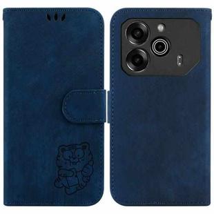 For Tecno Pova 6 / Pova 6 Pro Little Tiger Embossed Leather Phone Case(Dark Blue)