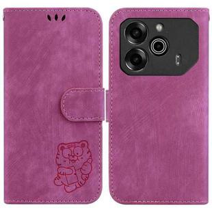 For Tecno Pova 6 / Pova 6 Pro Little Tiger Embossed Leather Phone Case(Rose Red)