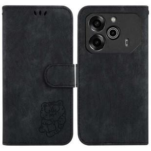 For Tecno Pova 6 / Pova 6 Pro Little Tiger Embossed Leather Phone Case(Black)
