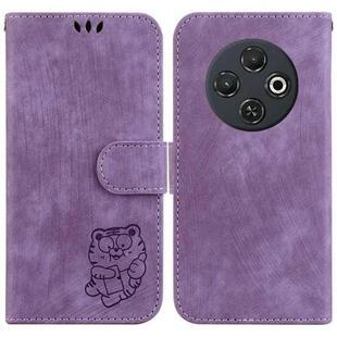 For Tecno Spark 30C Little Tiger Embossed Leather Phone Case(Purple)