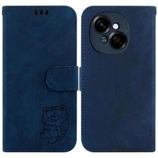 For Tecno Spark Go 1 / Pop 9 Pro Little Tiger Embossed Leather Phone Case(Dark Blue)