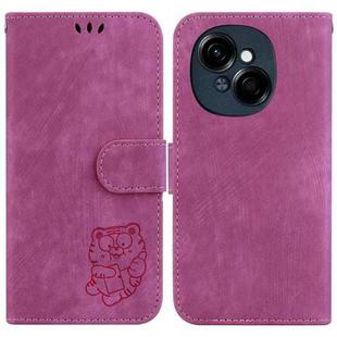 For Tecno Spark Go 1 / Pop 9 Pro Little Tiger Embossed Leather Phone Case(Rose Red)