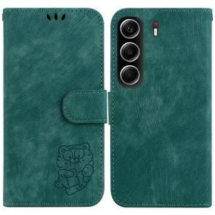 For Tecno Camon 40 Little Tiger Embossed Leather Phone Case(Green)