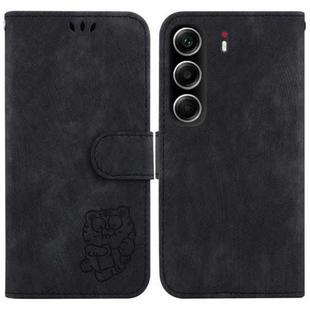 For Tecno Camon 40 Little Tiger Embossed Leather Phone Case(Black)