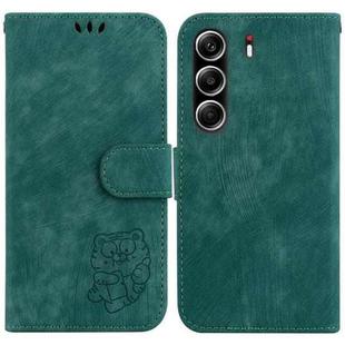 For Tecno Camon 40 Pro 4G Little Tiger Embossed Leather Phone Case(Green)