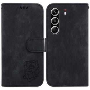For Tecno Camon 40 Pro 4G Little Tiger Embossed Leather Phone Case(Black)