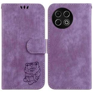For Tecno Spark 30 Pro Little Tiger Embossed Leather Phone Case(Purple)
