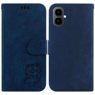 For Tecno Pop 10 / Spark Go 2 4G Little Tiger Embossed Leather Phone Case(Dark Blue)