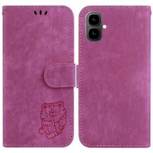 For Tecno Pop 10 / Spark Go 2 4G Little Tiger Embossed Leather Phone Case(Rose Red)