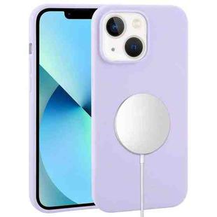 For iPhone 13 mini Liquid Silicone Full Coverage MagSafe Phone Case(Lilac Purple)