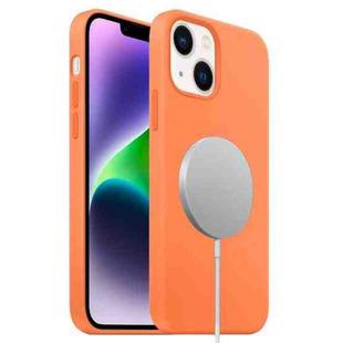 For iPhone 14 Plus MagSafe Liquid Silicone Full Coverage Phone Case(Orange)
