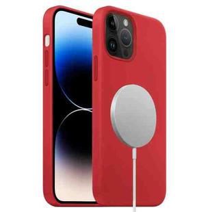 For iPhone 14 Pro MagSafe Liquid Silicone Full Coverage Phone Case(Red)