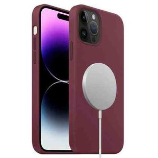 For iPhone 15 Pro Liquid Silicone Full Coverage MagSafe Phone Case(Wine Red)