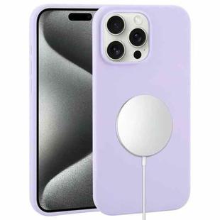 For iPhone 15 Pro Liquid Silicone Full Coverage MagSafe Phone Case(Lilac Purple)