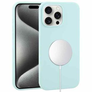 For iPhone 15 Pro Liquid Silicone Full Coverage MagSafe Phone Case(Cyan)