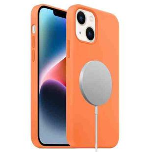 For iPhone 15 Plus MagSafe Liquid Silicone Full Coverage Phone Case(Orange)