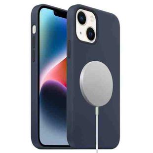 For iPhone 15 Plus Liquid Silicone Full Coverage MagSafe Phone Case(Navy Blue)