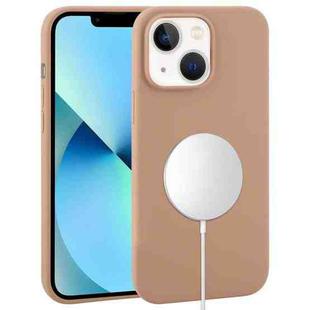For iPhone 13 Liquid Silicone Full Coverage MagSafe Phone Case(Brown)
