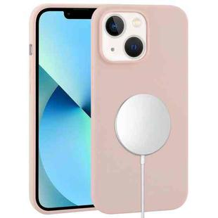 For iPhone 13 Liquid Silicone Full Coverage MagSafe Phone Case(Pink Sand)