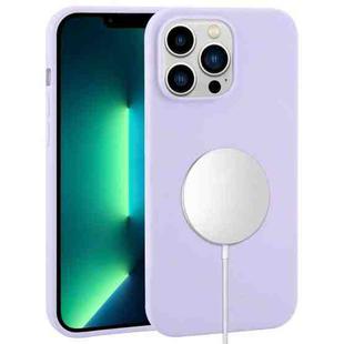 For iPhone 13 Pro Max Liquid Silicone Full Coverage MagSafe Phone Case(Lilac Purple)