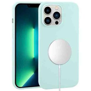 For iPhone 13 Pro Max Liquid Silicone Full Coverage MagSafe Phone Case(Cyan)