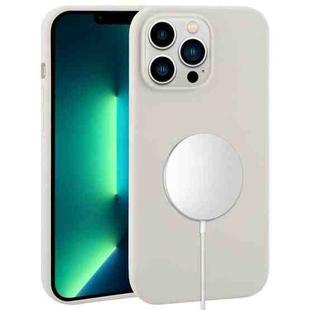 For iPhone 13 Pro Max Liquid Silicone Full Coverage MagSafe Phone Case(Light Grey)