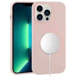 For iPhone 13 Pro Max Liquid Silicone Full Coverage MagSafe Phone Case(Pink Sand)