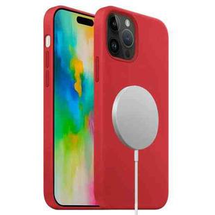 For iPhone 16 Pro Liquid Silicone Full Coverage MagSafe Phone Case(Red)