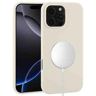 For iPhone 16 Pro Liquid Silicone Full Coverage MagSafe Phone Case(Antique White)