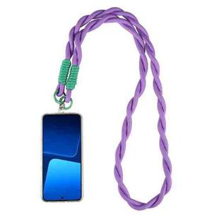 Dopamine Color Double Buckle Twist Rope Long Lanyard(Purple)