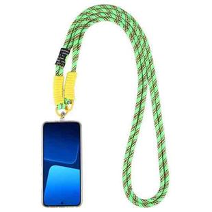 Dopamine Color Double Buckle Twist Rope Long Lanyard(Green Yellow Black)