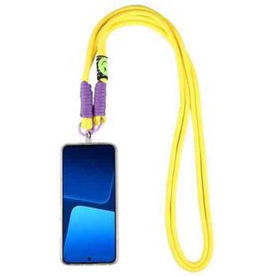 Dopamine Color Double Buckle Twist Rope Long Lanyard(Yellow)